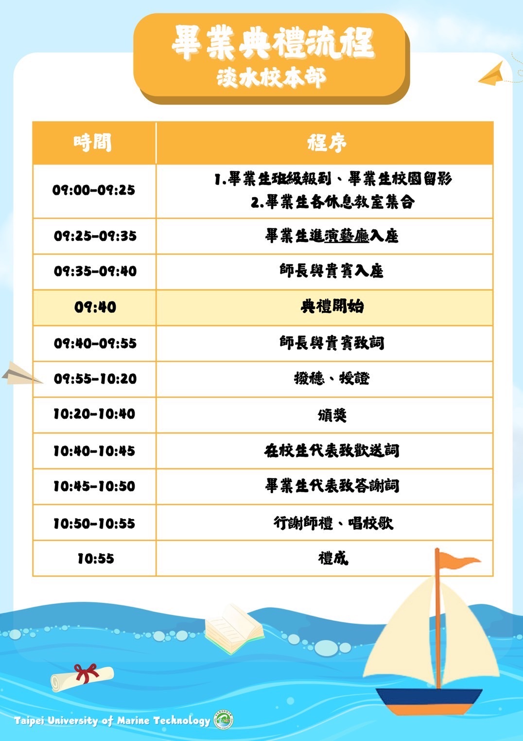 典禮流程(淡水校區)