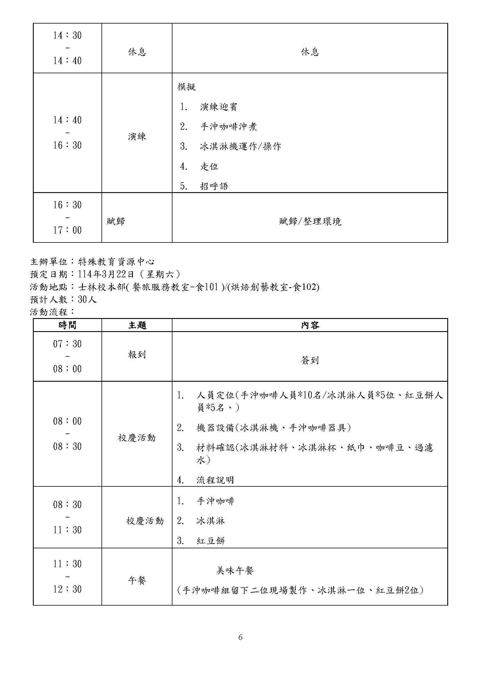 流程表