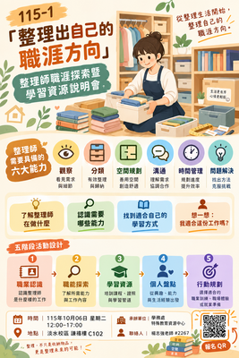 1006 115-1「整理出自己的職涯方向」－整聊師職涯探索暨學習資源說明會圖片