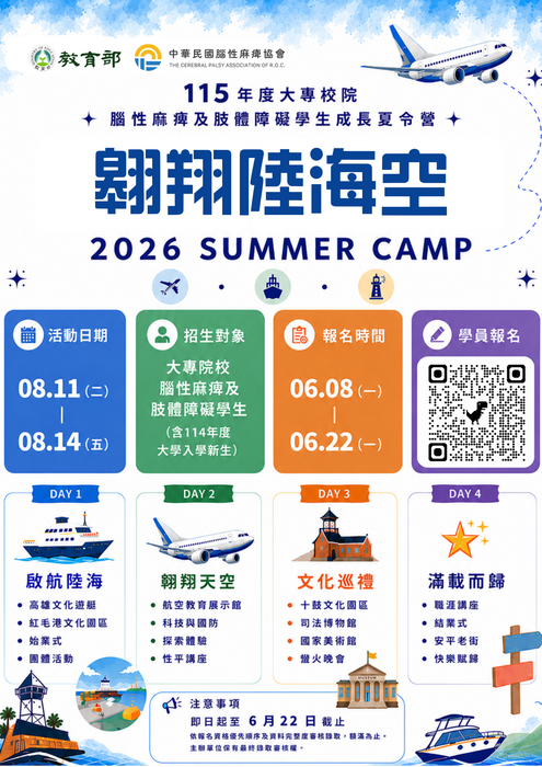 115年度大專校院腦性麻痺及肢體障礙學生成長夏令營圖片